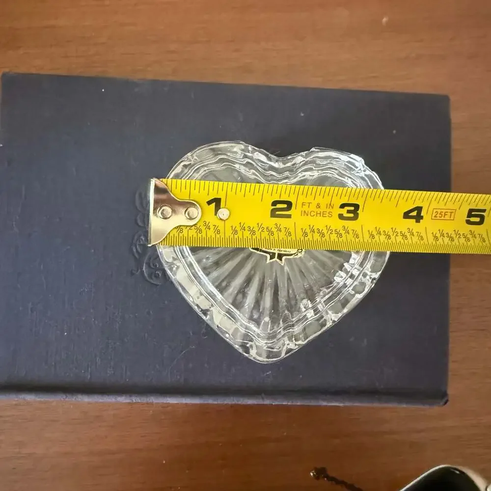 Vintage Zaječar Crystal Heart Shaped Trinket Jewelry Box